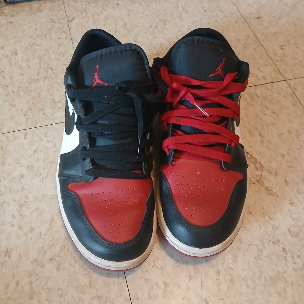 Nike Black and Red Low Dunks